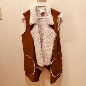 Knox Rose suede and fur vest